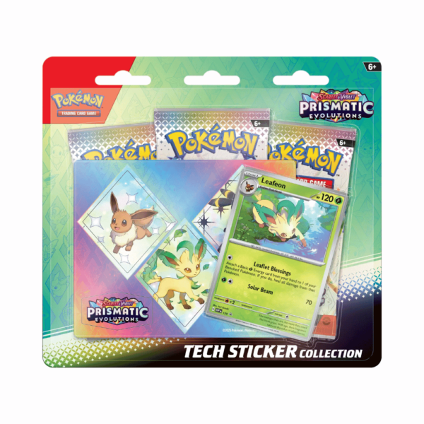 Pokemon Prismatic Evolutions Tech Sticker Collection – Leafeon - bescards.nl