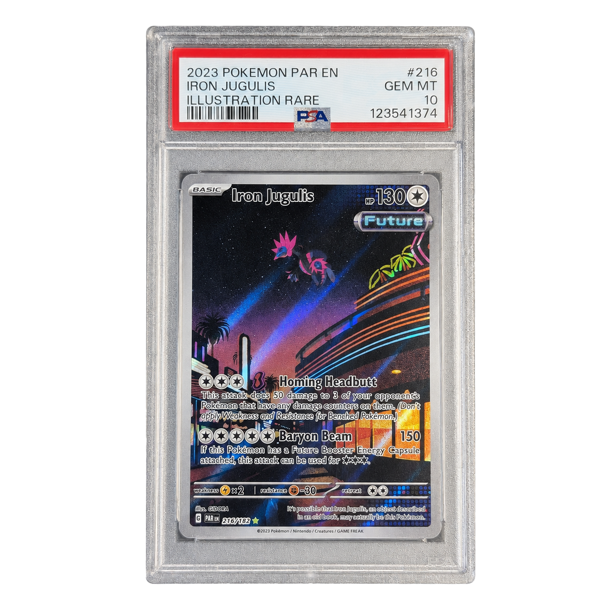 slabs-lower-mb_0000_zoroark-143-eng-9_0001_PXL_20260723_163724674-PORTRAIT-ORIGINAL-v2.png PSA 10 GEM MT: Iron Jugulis Paradox Rift 216 - Afbeelding 1