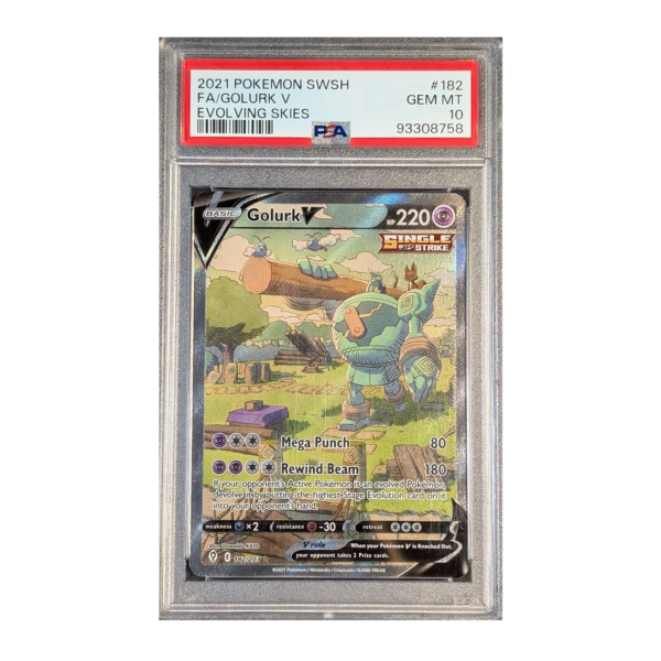 PSA 10 GEM MT: Golurk V Evolving Skies 182