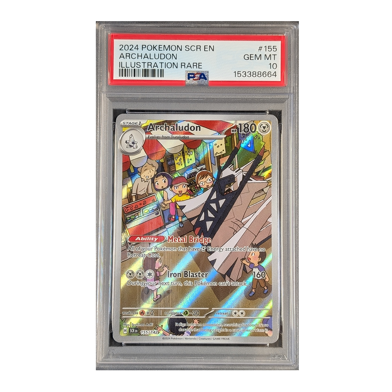 slabs-lower-mb_0000_zoroark-143-eng-9_0008_PXL_20260723_163547407-PORTRAIT-ORIGINAL.png PSA 10 GEM MT: Archaludon Surging Sparks 155 - Afbeelding 1