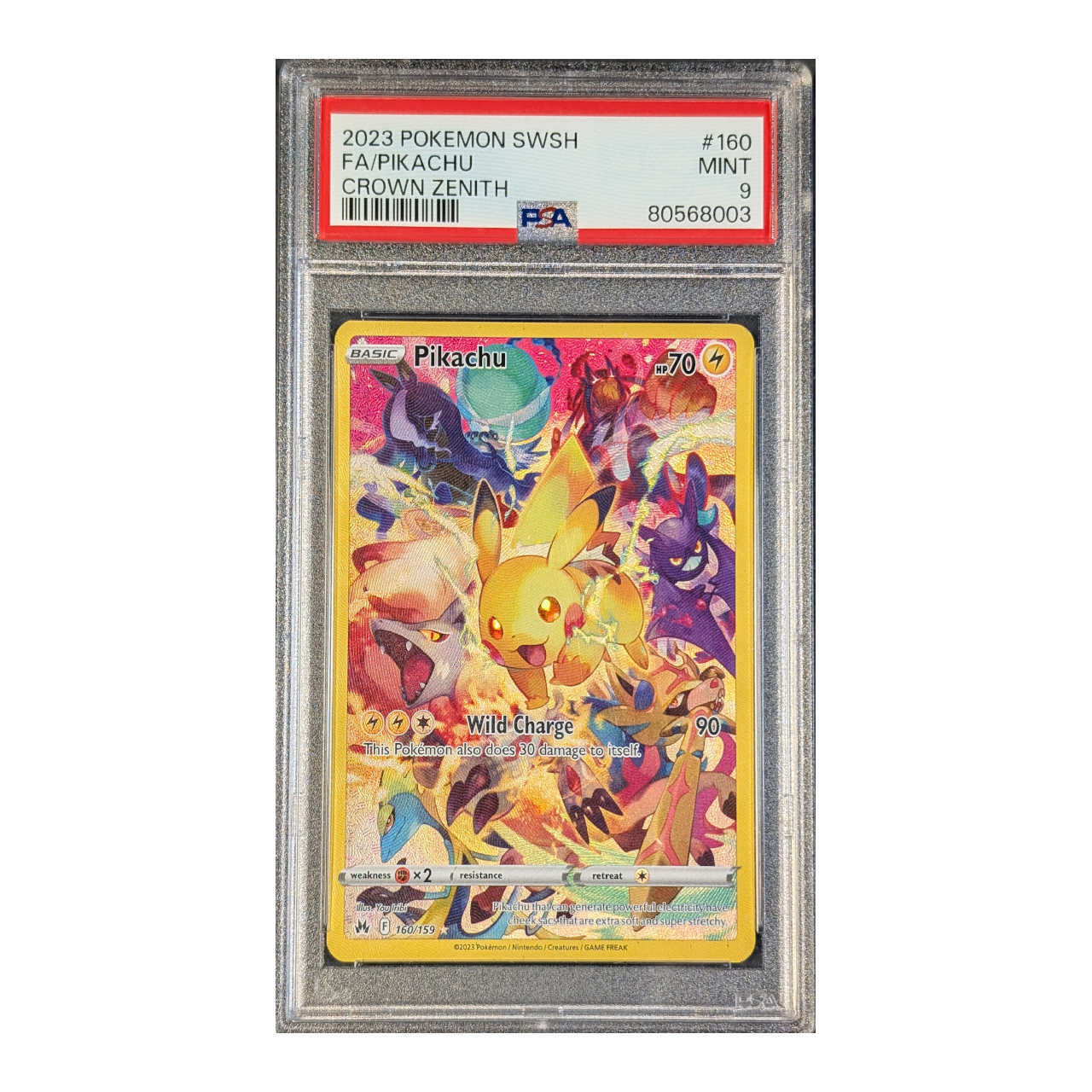 slabs-lower-mb_0011_pikachu-160-eng-9.png PSA 9 MINT: FA/Pikachu Crown Zenith 160 - Afbeelding 1