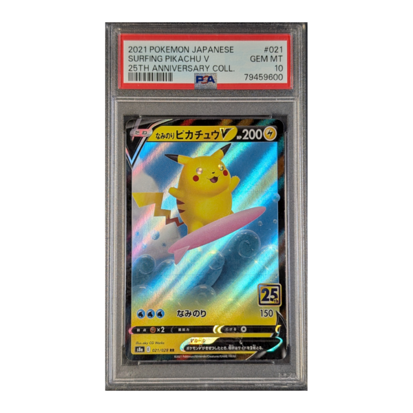 PSA 10 GEM MT: Surfing Pikachu V 25th Anniversary Collection 21 (Japans)