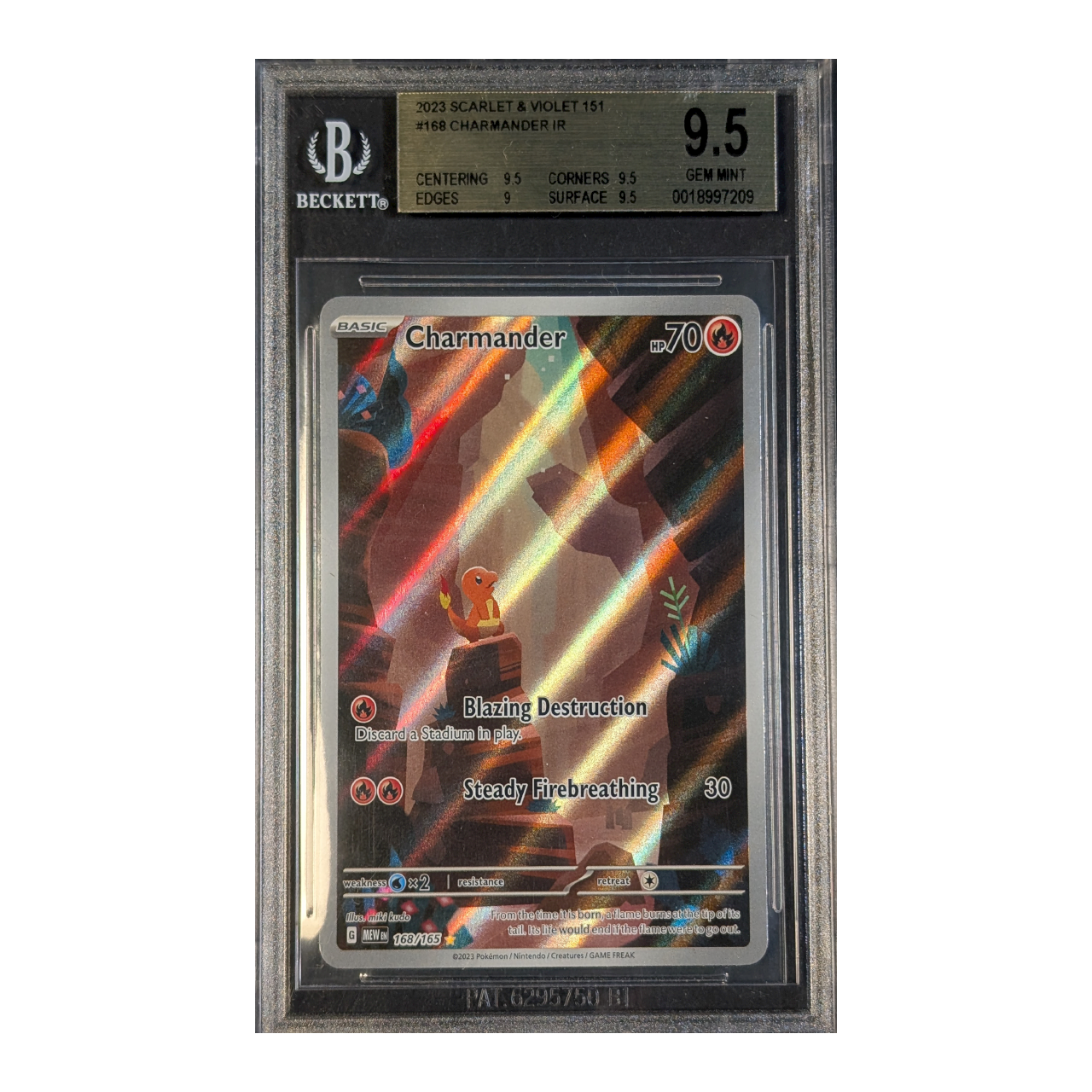 slabs-lower-mb_0038_charmender-168-eng-9-5-beckett.png Beckett 9.5 GEM MINT: Charmander IR Scarlet & Violet 151 168 - Afbeelding 1