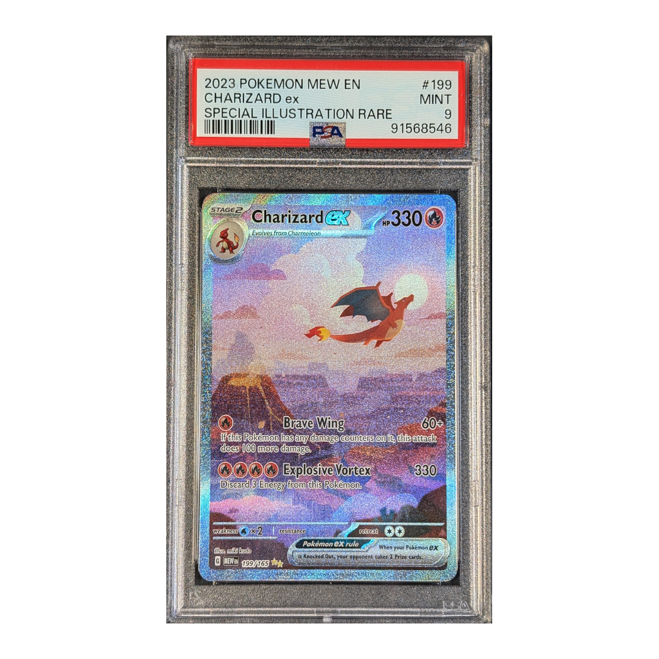 slabs-lower-mb_0042_charizard-199-eng-9.png PSA 9 MINT: Charizard ex Scarlet & Violet 151 199 - Afbeelding 1
